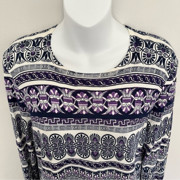 J McLaughlin Womens Patterned Sweater Size L Soft Long Sleeve Button Detail - Picture 4 of 9